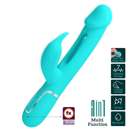 Vibrador para Punto G y Clítoris Pretty Love con Lengua Kampas Verde