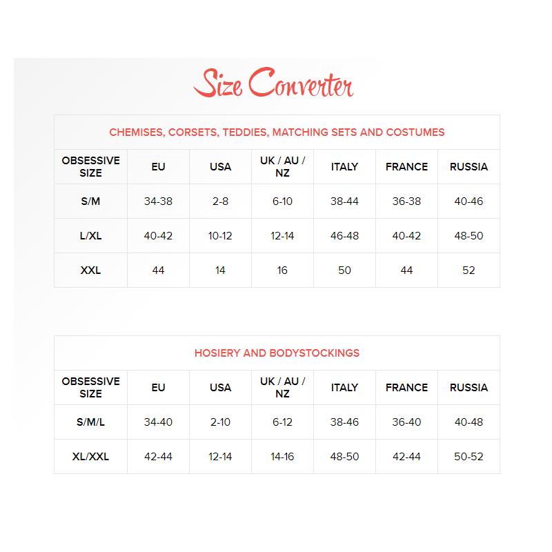 Lencería Obsessive Bodystocking Color Negro