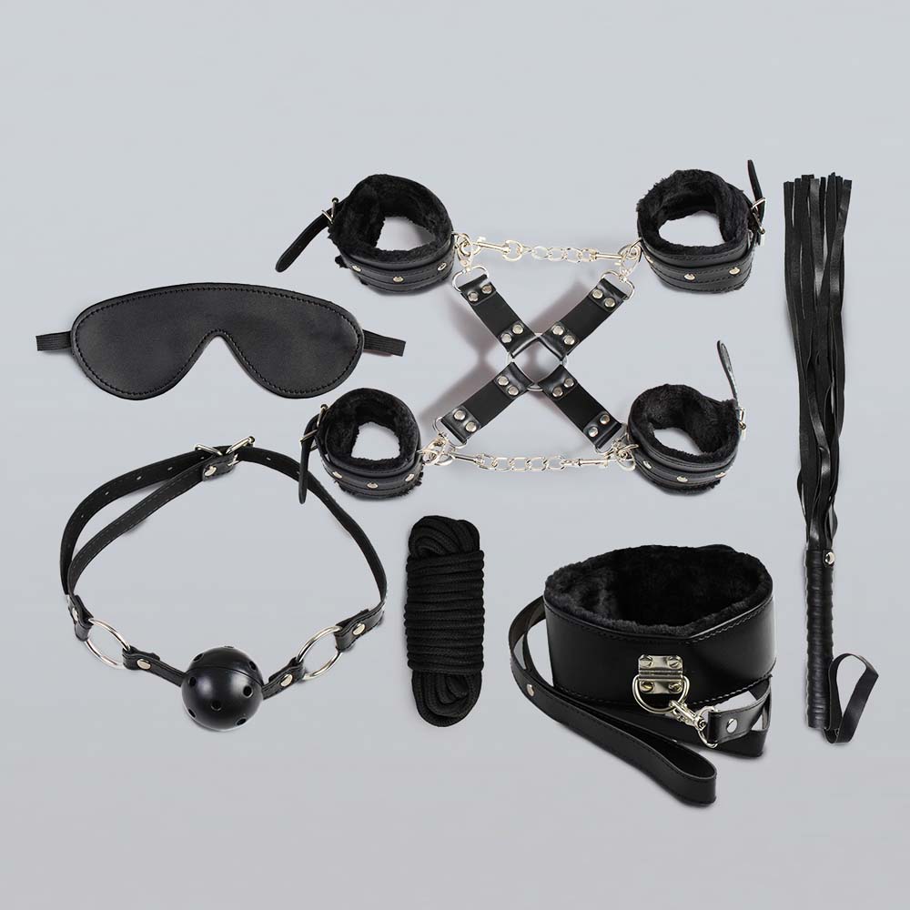 Set de BDSM Secret Play Secret Bondage con 8 Piezas Negro