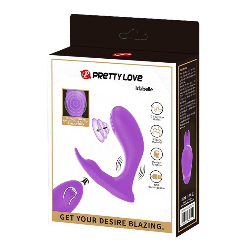 Vibrador para Punto G y Clítoris Pretty Love Isabelle Morado con Control Remoto