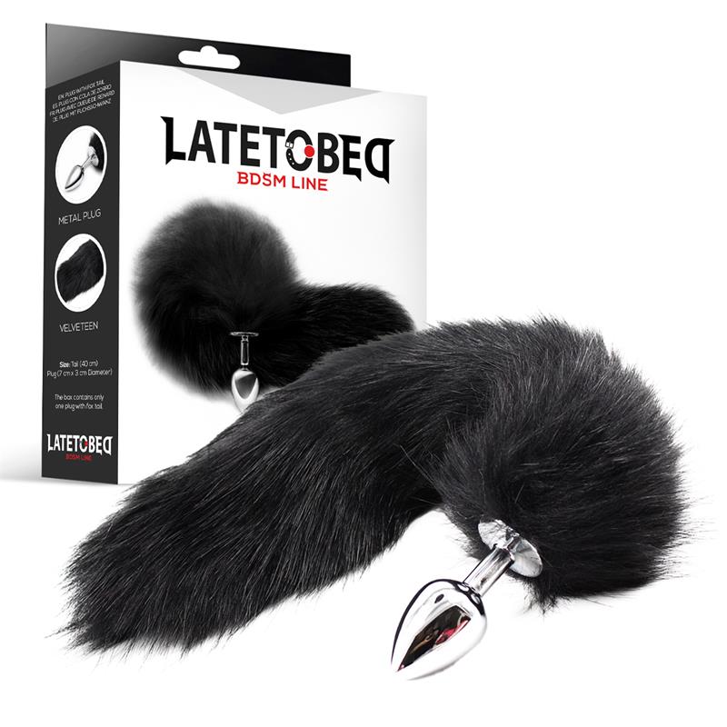 Plug Anal LATETOBED BDSM Line con Cola de Zorro Black – RAYOSS