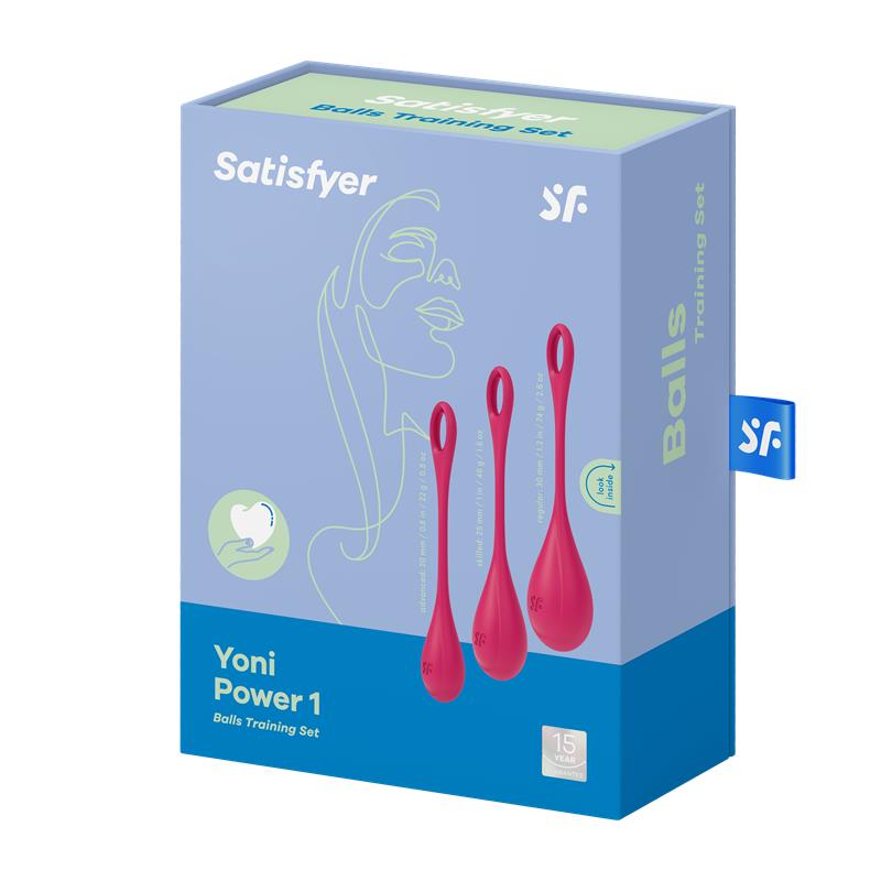 Satisfyer Yoni Power 1 Bolas Chinas Set de 3 Rojo