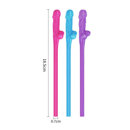 Pajitas de Pene Multicolor Lovetoy (Pack de 9)