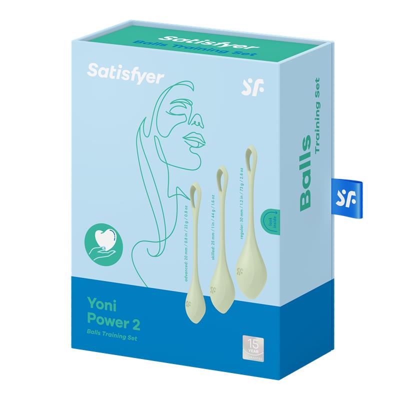 Satisfyer Yoni Power 2 Bolas Chinas Set de 3 Verde Claro