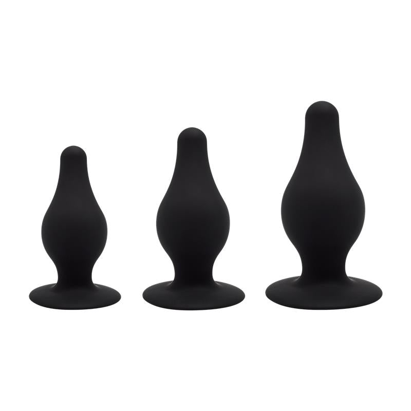 Plugs Anales SILEXD Kit de 3 Talla S, M, L con 9, 11, 13 cm Black