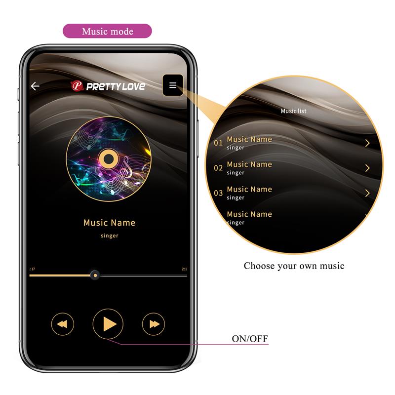 Estimulador de Clítoris Doble Estimulación Pretty Love Baird Púrpura con Control por App