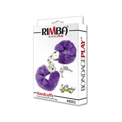 Esposas Metálicas Rimba Bondage Play con Pelo Artificial Morado