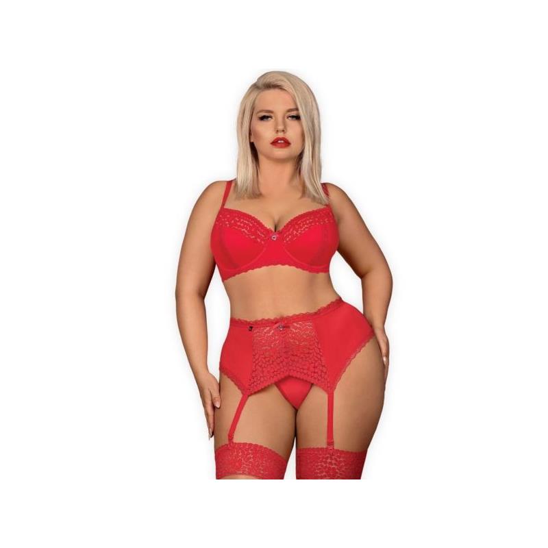 Lencería Obsessive Jolierose Set de 3 Piezas Rojo