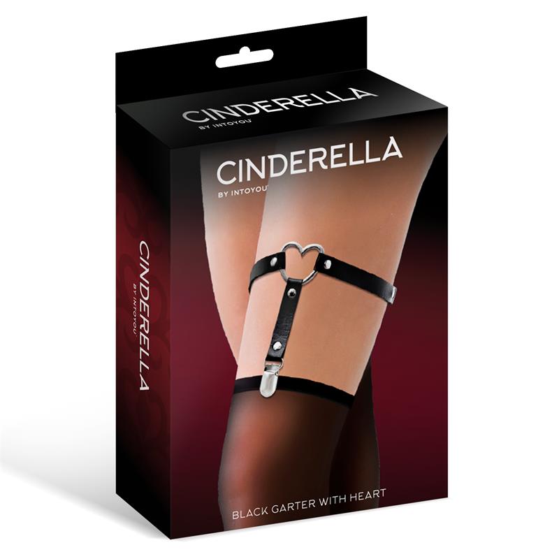 Lencería CINDERELLA Liga con Aro de Corazón Cuero Vegano Talla Única