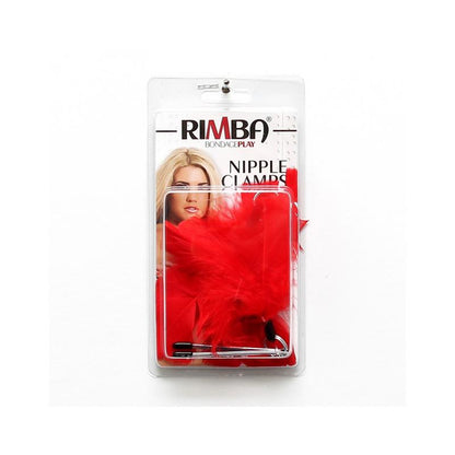 Pinzas para Pezones Rimba Bondage Play Con Plumas Rojas