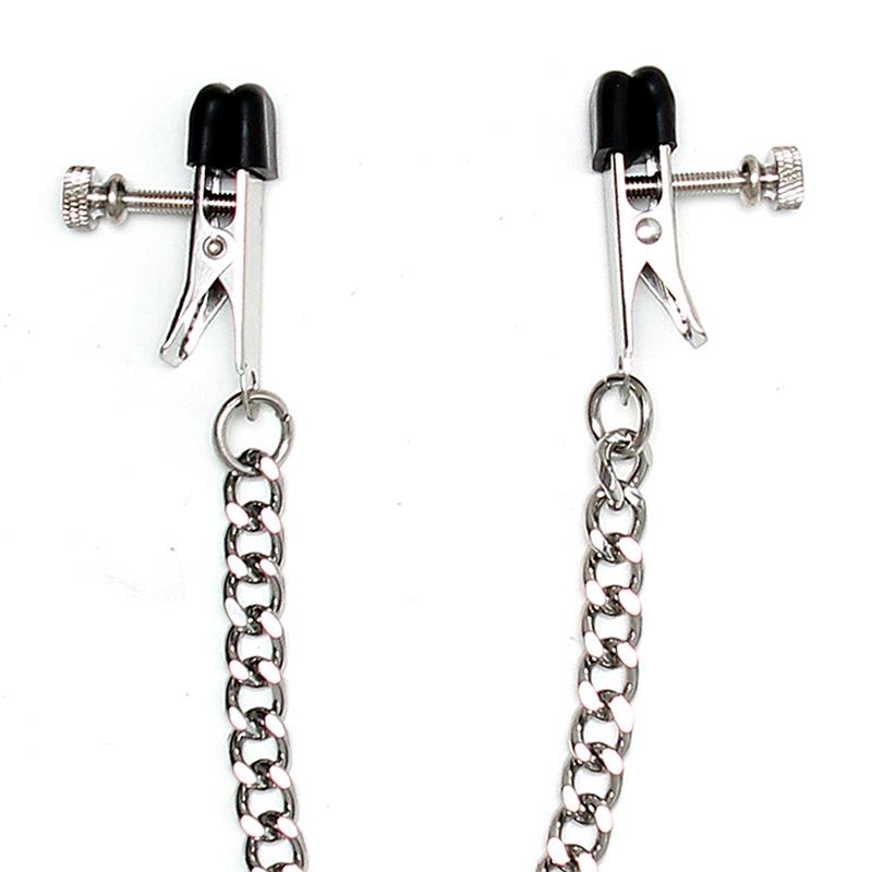 Pinza para Pezones Rimba Bondage Play con Cadena de Metal Ajustable