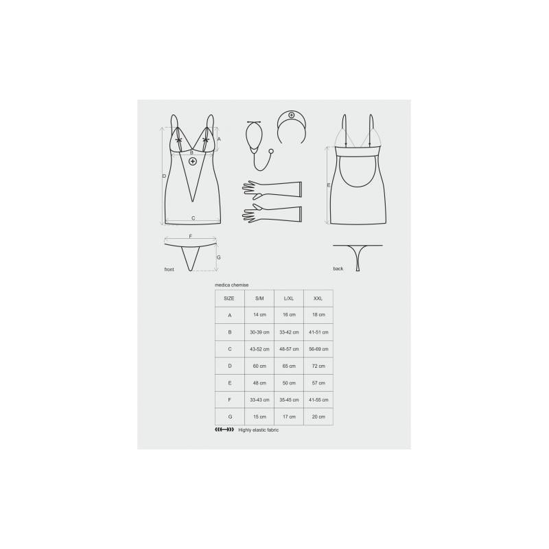 Lencería OBSESSIVE Disfraz de Enfermera 5 Piezas