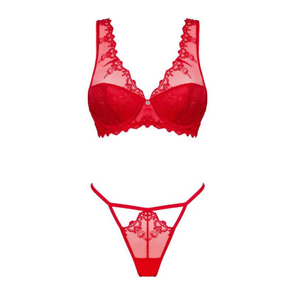 Lencería Obsessive Lonesia Set de Sujetador y Tanga Rojo