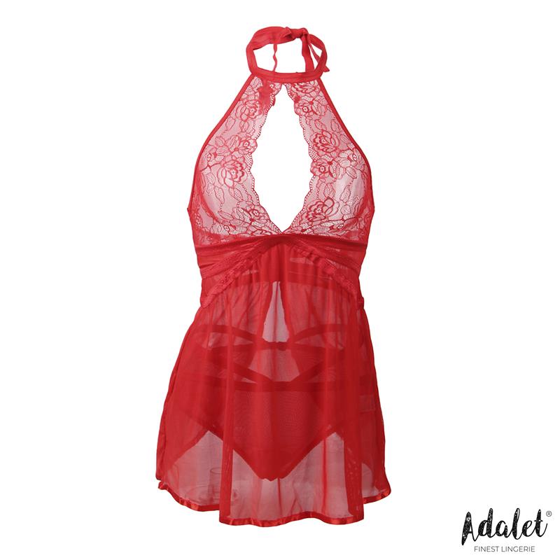 Lencería ADALET Lingerie Nova Babydoll y Tanga Rojo