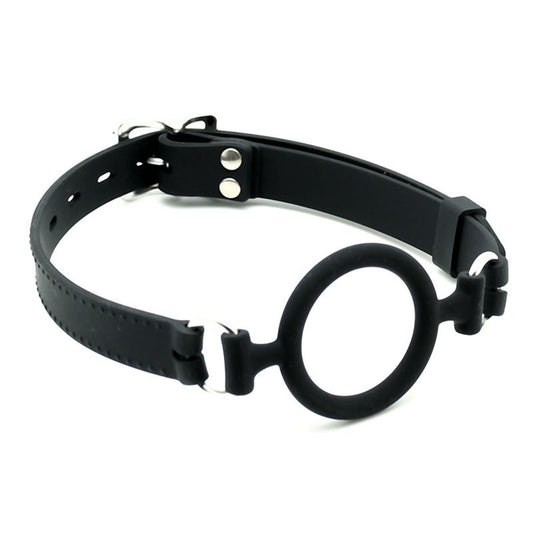 Mordaza con Anillo de Silicona Rimba Latex Play Color Negro