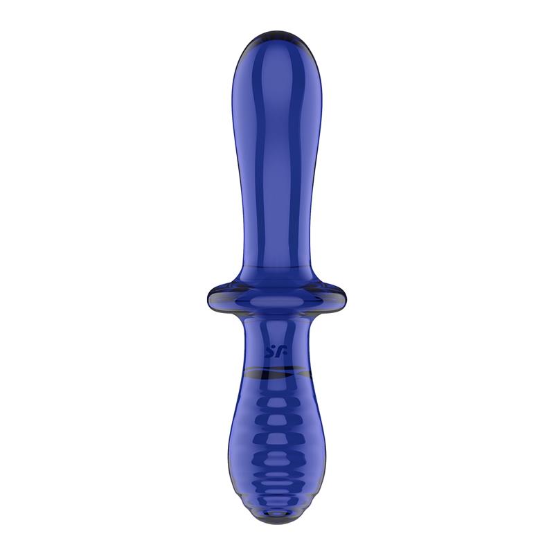 Satisfyer Double Crystal Dildo Hot and Cold Azul