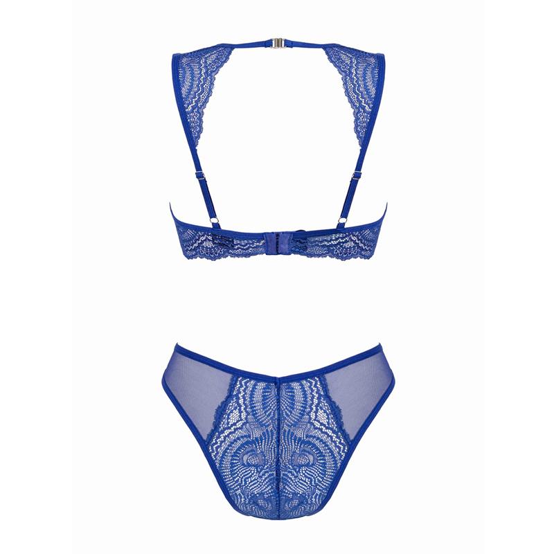 Lencería Obsessive Giselia Set de Sujetador y Tanga Azul