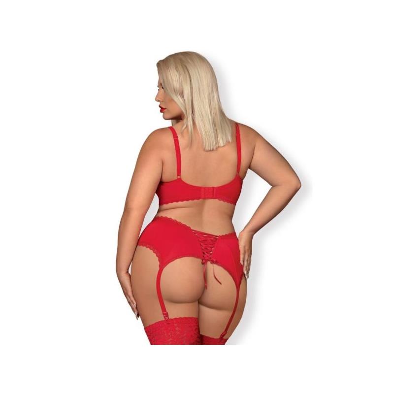 Lencería Obsessive Jolierose Set de 3 Piezas Rojo