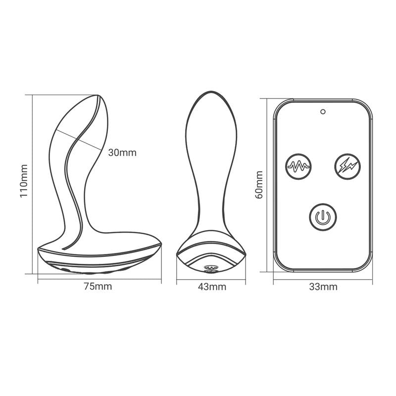 Estimulador para Próstata Herrules con Electroestimulación y Vibración