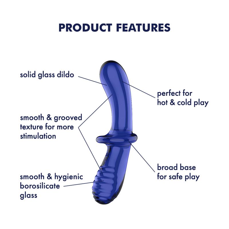 Satisfyer Double Crystal Dildo Hot and Cold Azul