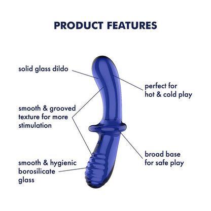 Satisfyer Double Crystal Dildo Hot and Cold Azul