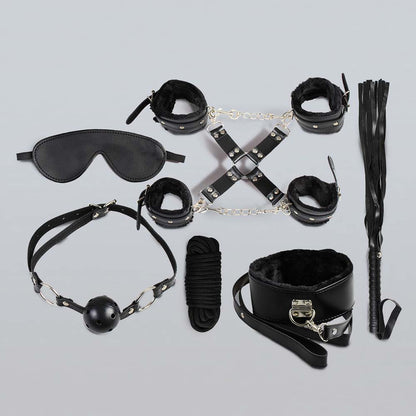 Set de BDSM Secret Play Secret Bondage con 8 Piezas Color Negro