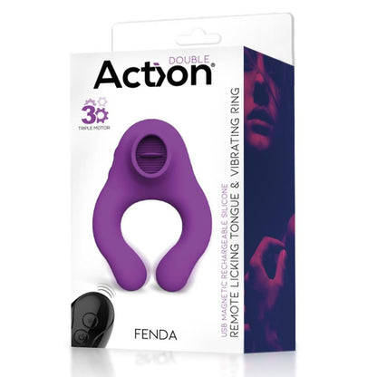 Anillo Vibrador Action con Lengua Estimuladora y Control Remoto