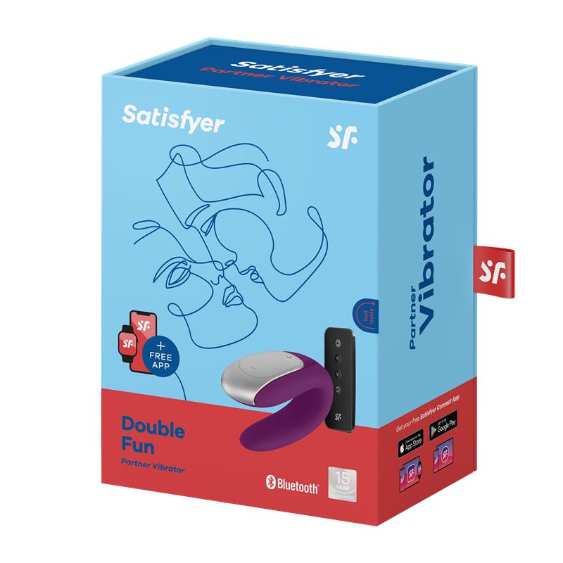 Satisfyer Double Fun Vibrador para Parejas Violeta con Bluetooth/App