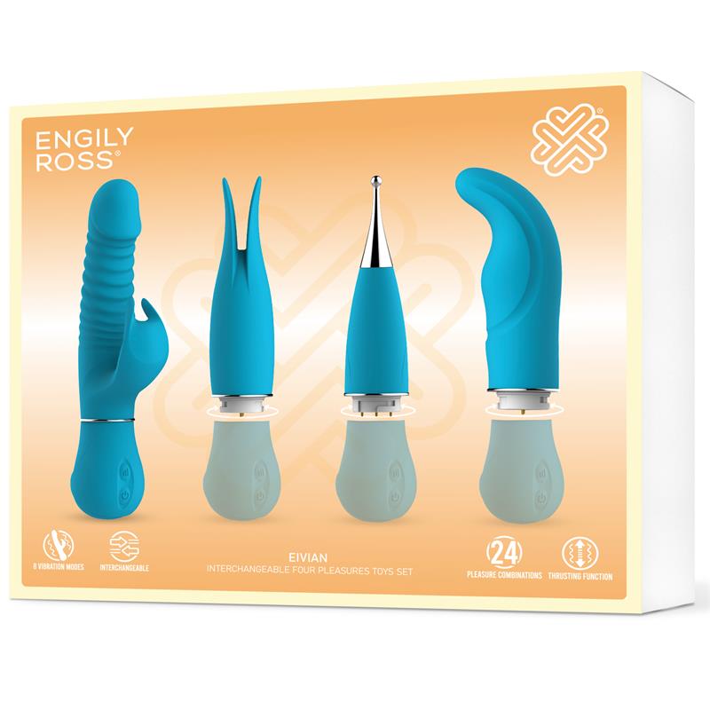 Estimulador de Clítoris Engily Ross Set 4 Piezas Intercambiables con Vibración