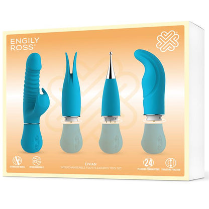 Estimulador de Clítoris Engily Ross Set 4 Piezas Intercambiables con Vibración