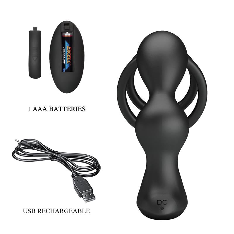 Plug Anal Pretty Love Marshall con Vibración y Anillo para el Pene