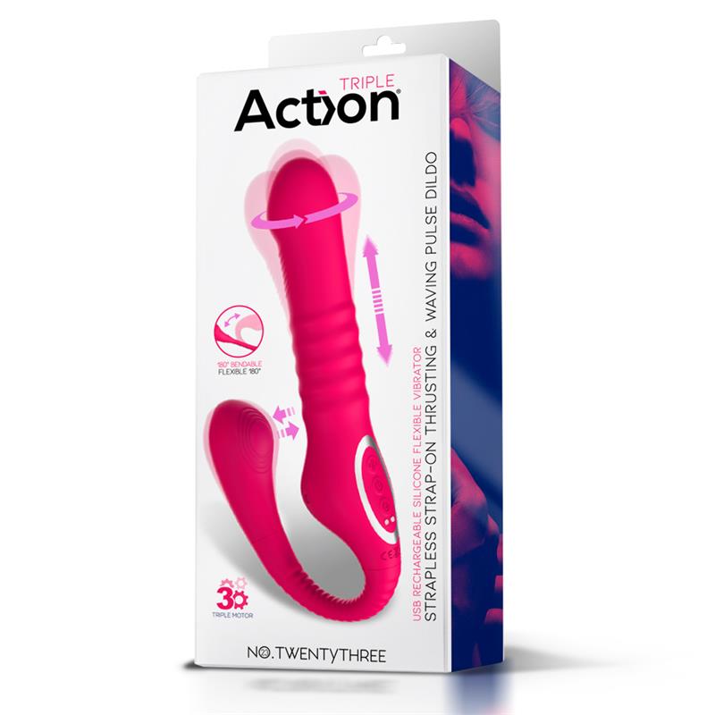 Vibrador Triple Función Action No. TwentyThree con Movimiento Thrusting