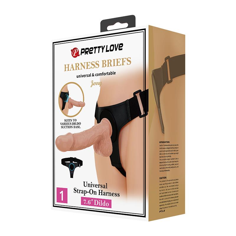 PRETTYLOVE JERRY HARNESS WITH DILDO 7.6"