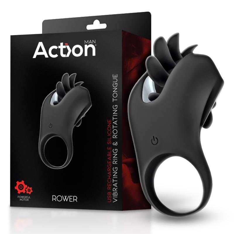 Anillo Vibrador Action Man Rower con Lengua Rotadora