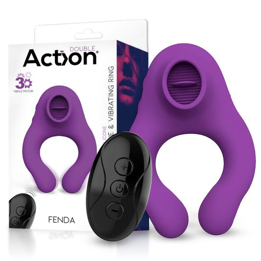 Anillo Vibrador Action con Lengua Estimuladora y Control Remoto