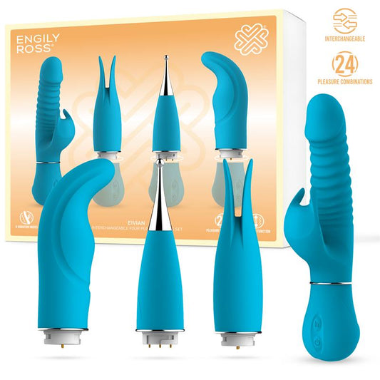 Estimulador de Clítoris Engily Ross Set 4 Piezas Intercambiables con Vibración