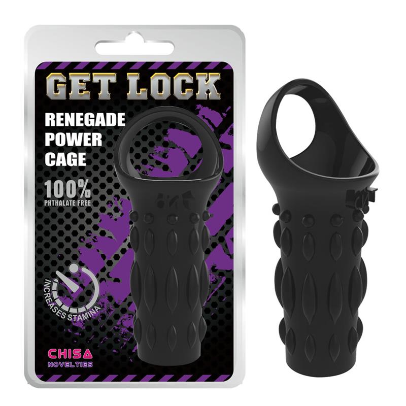 Funda para el Pene Chisa Get Lock Texturizado Negro 11.5 cm