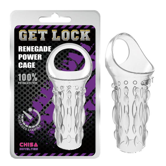 Funda para el Pene Chisa Get Lock Texturizado Transparente 11.5 cm