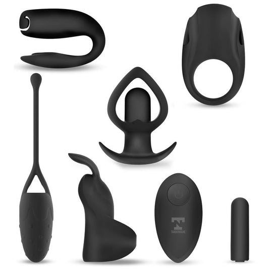 Huevo Vibrador TARDENOCHE SIX-IN-ONE KIT con 5 accesorios