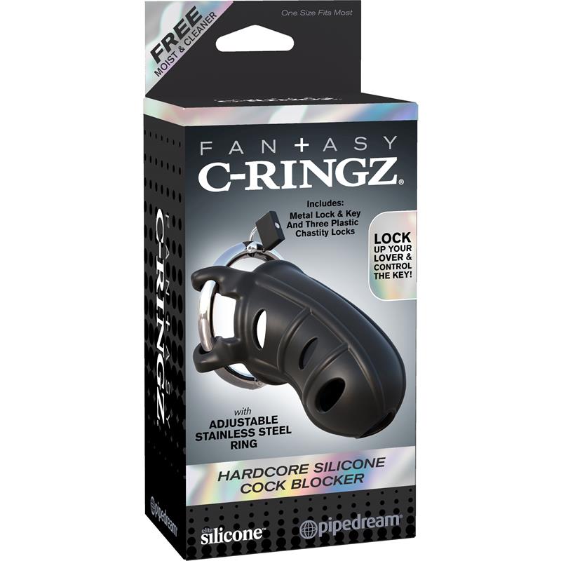 Jaula de Silicona para el Pene Pipedream Fantasy C-Ringz Color Negro