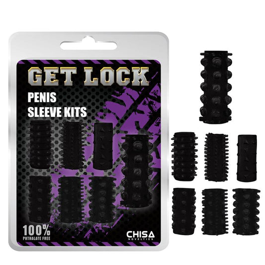 Kit de Fundas para el Pene Chisa Get Lock Color Negro Libre de Ftalatos
