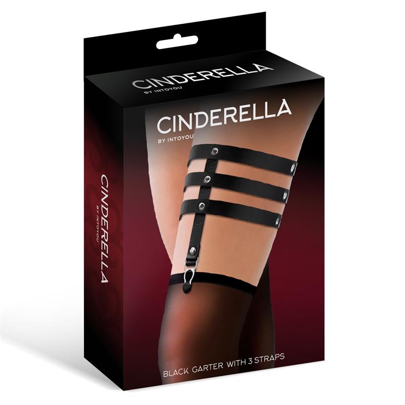 Lencería CINDERELLA Liga con 3 Tiras Cuero Vegano Talla Única