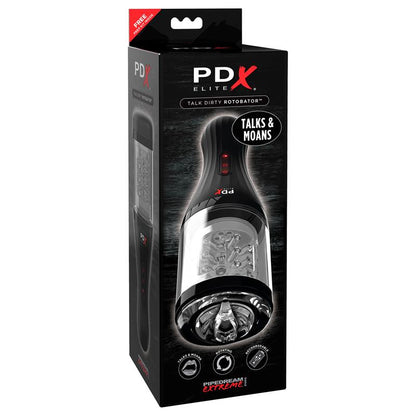 Masturbador Masculino PDX ELITE Talk Dirty Rotobator con Rotación y Voz