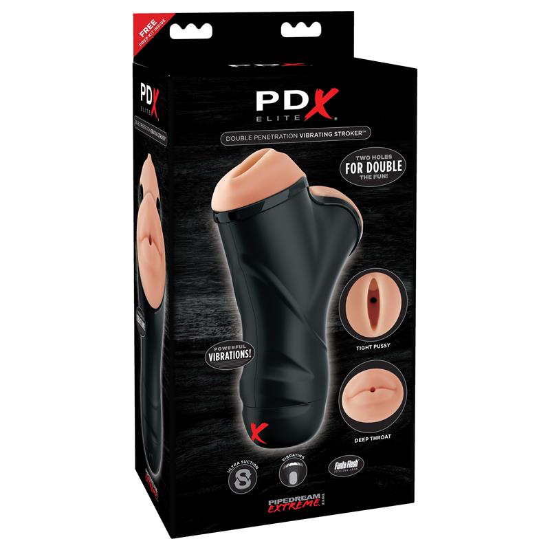 Masturbador Masculino PDX ELITE con Doble Penetración y Vibración