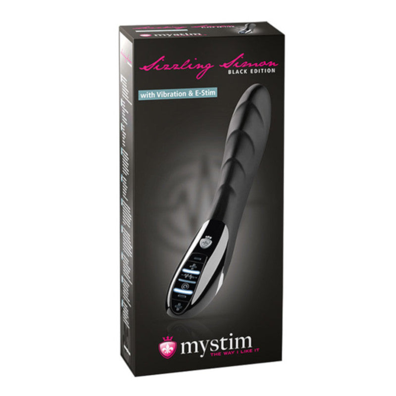 Vibrador Mystim Sizzling Simon E-Stim con Estimulación Eléctrica Black Edition