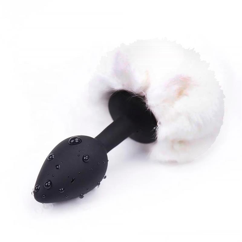Plug Anal AFTERDARK con Pompón Blanco Talla S