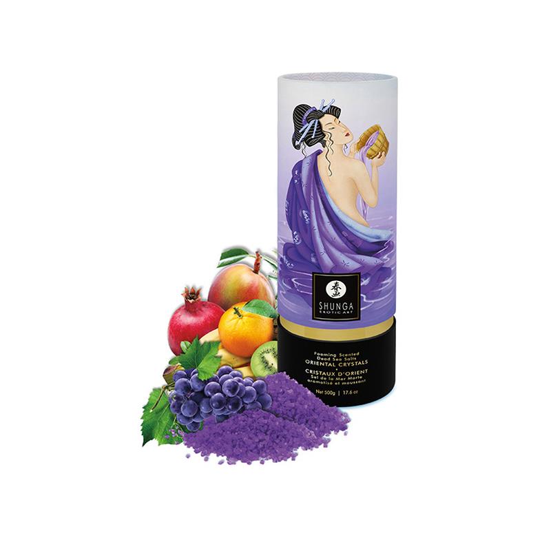 Sales de Baño Shunga Aroma a Frutas Exóticas Color Lila