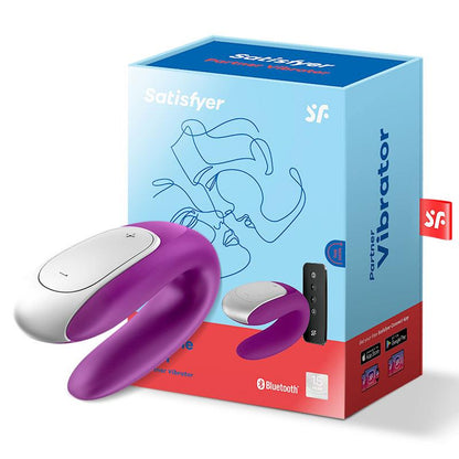 Satisfyer Double Fun Vibrador para Parejas Violeta con Bluetooth/App