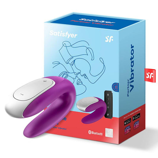 Satisfyer Double Fun Vibrador para Parejas Violeta con Bluetooth/App