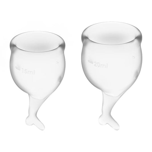 Satisfyer Feel Secure Transparent Copas Menstruales Pack de 2